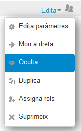 Menu edita Forum (desplegat)